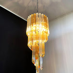 Spiral Prism Glass Chandelier – Hand-Cut Faceted Pendant Light