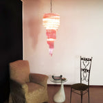 Spiral Prism Glass Chandelier – Hand-Cut Faceted Pendant Light