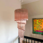 Spiral Prism Glass Chandelier – Hand-Cut Faceted Pendant Light