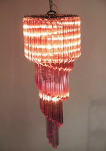 Spiral Prism Glass Chandelier – Hand-Cut Faceted Pendant Light