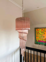 Spiral Prism Glass Chandelier – Hand-Cut Faceted Pendant Light