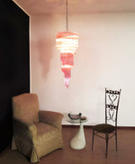Spiral Prism Glass Chandelier – Hand-Cut Faceted Pendant Light