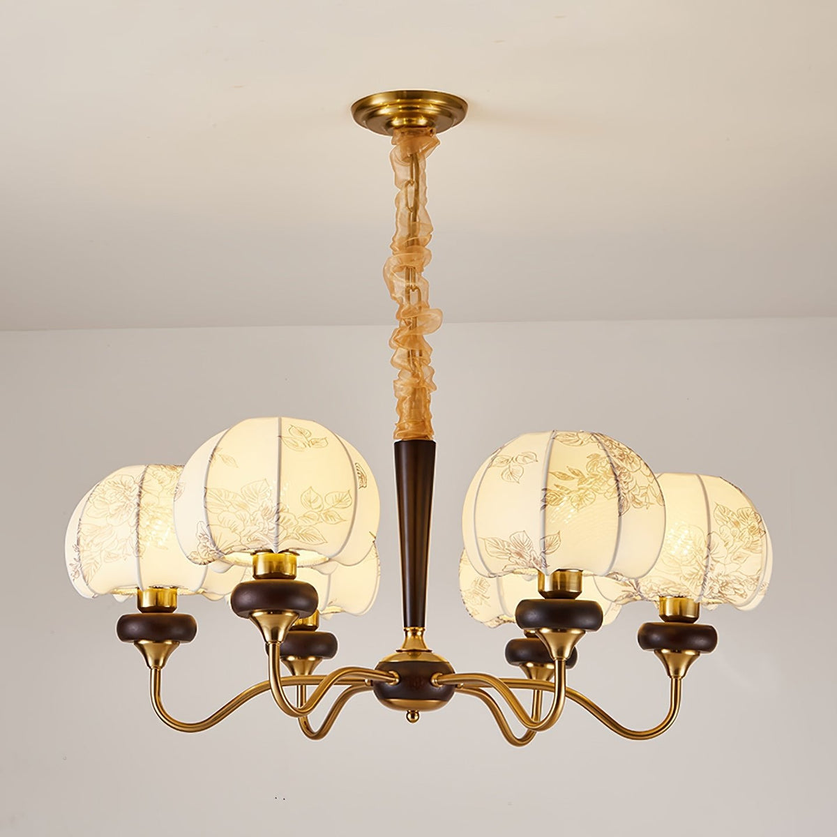 Mushroom Fabric Chandelier – Vintage-Inspired Designer Ceiling Light
