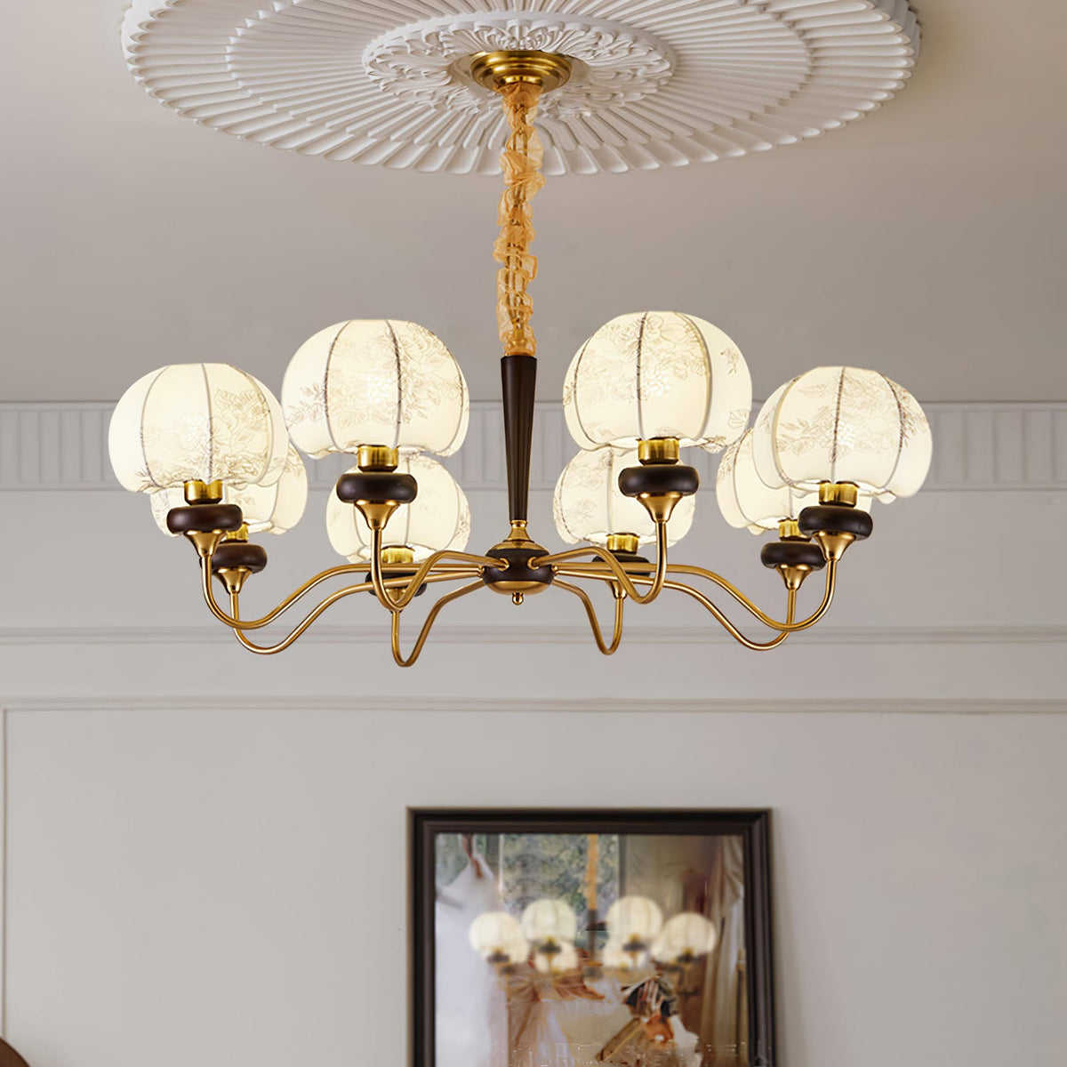 Mushroom Fabric Chandelier – Vintage-Inspired Designer Ceiling Light