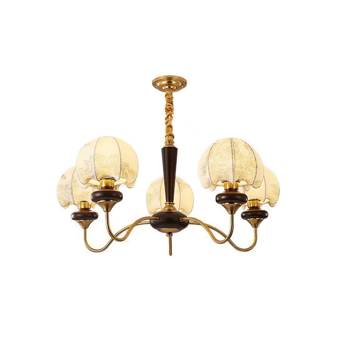 Mushroom Fabric Chandelier – Vintage-Inspired Designer Ceiling Light