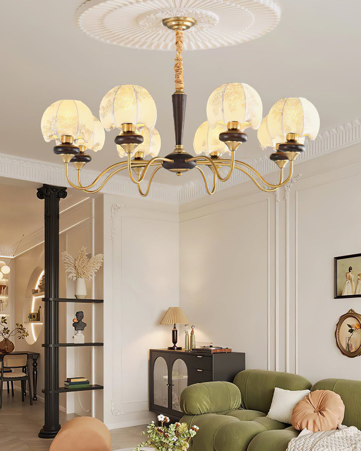 Mushroom Fabric Chandelier – Vintage-Inspired Designer Ceiling Light