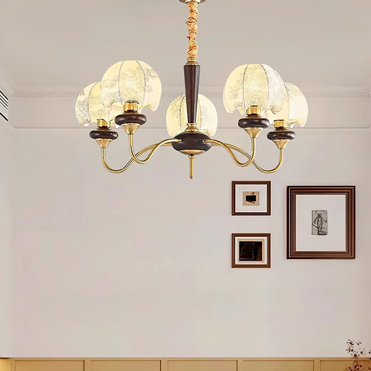 Mushroom Fabric Chandelier – Vintage-Inspired Designer Ceiling Light