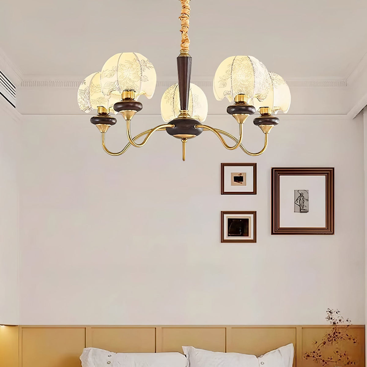 Mushroom Fabric Chandelier – Vintage-Inspired Designer Ceiling Light