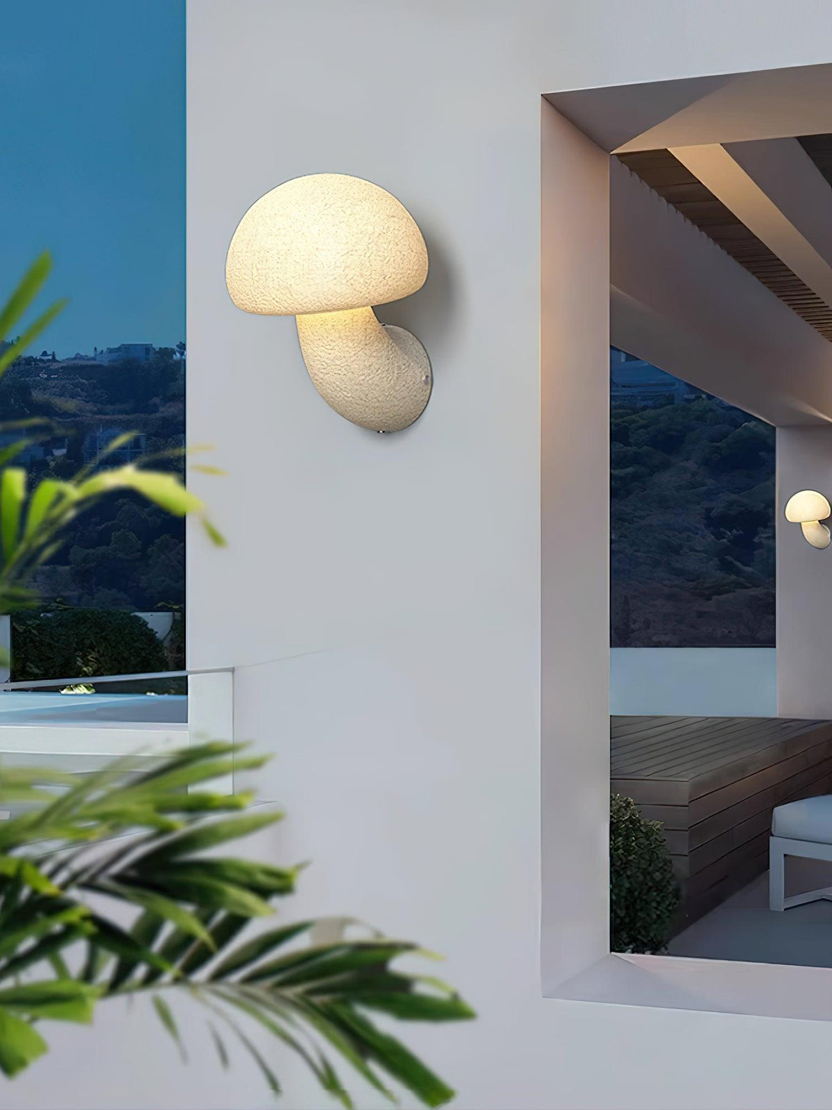 Mushroom Resin Plug In Wall Lamp