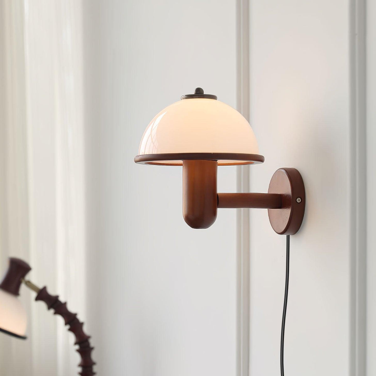 Seren Mushroom Oak Wall Lamp
