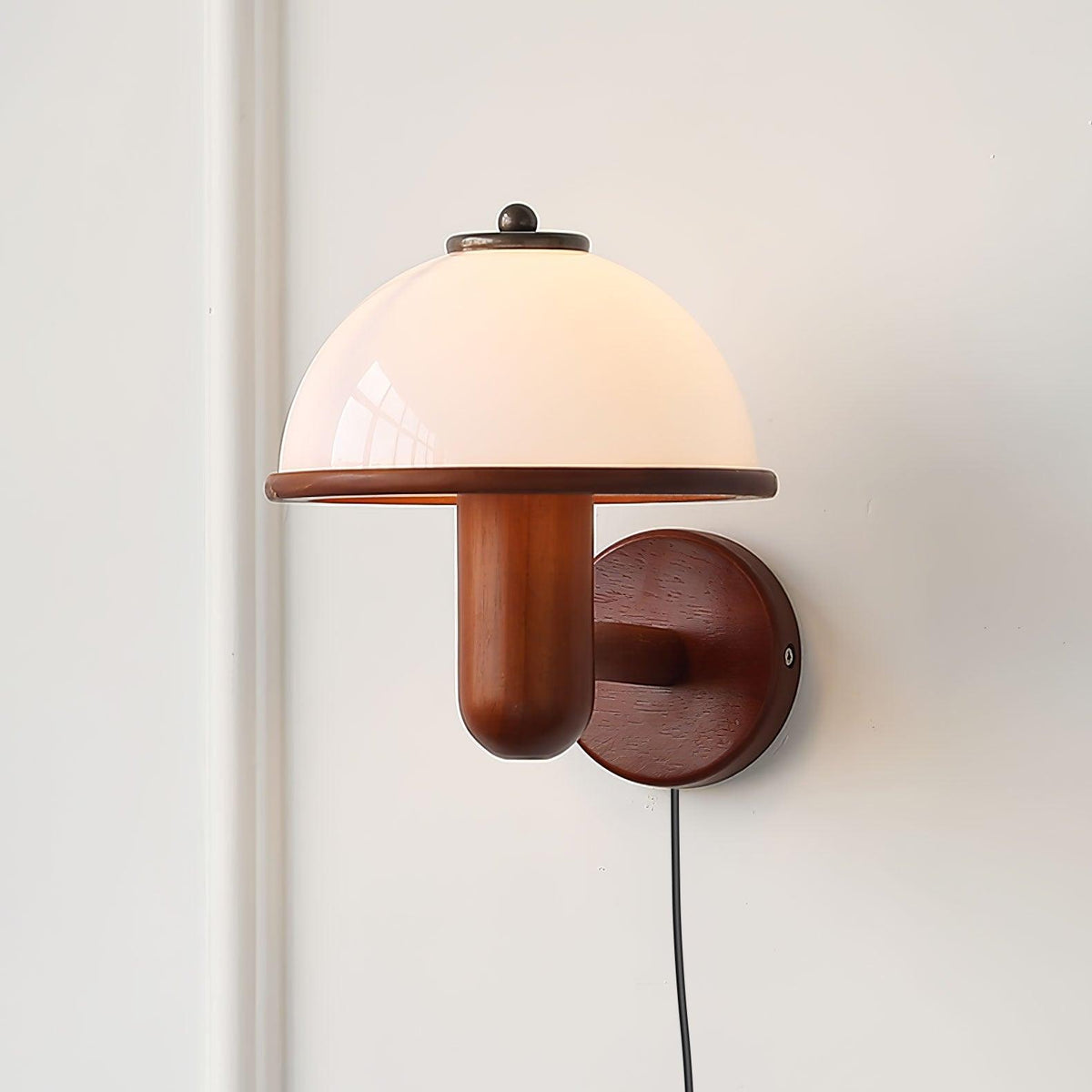 Seren Mushroom Oak Wall Lamp