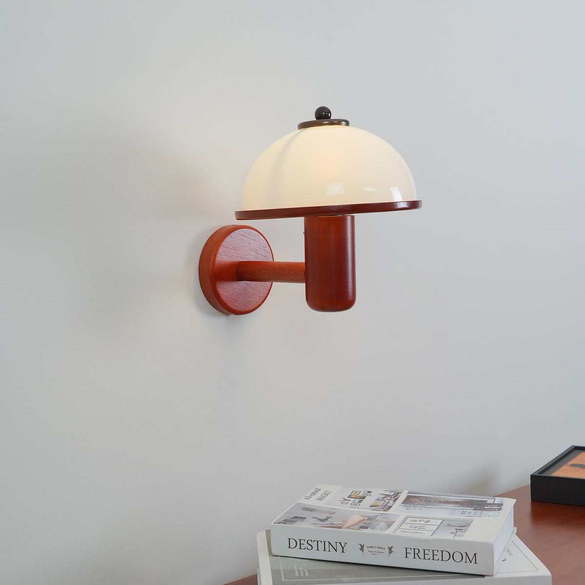 Seren Mushroom Oak Wall Lamp