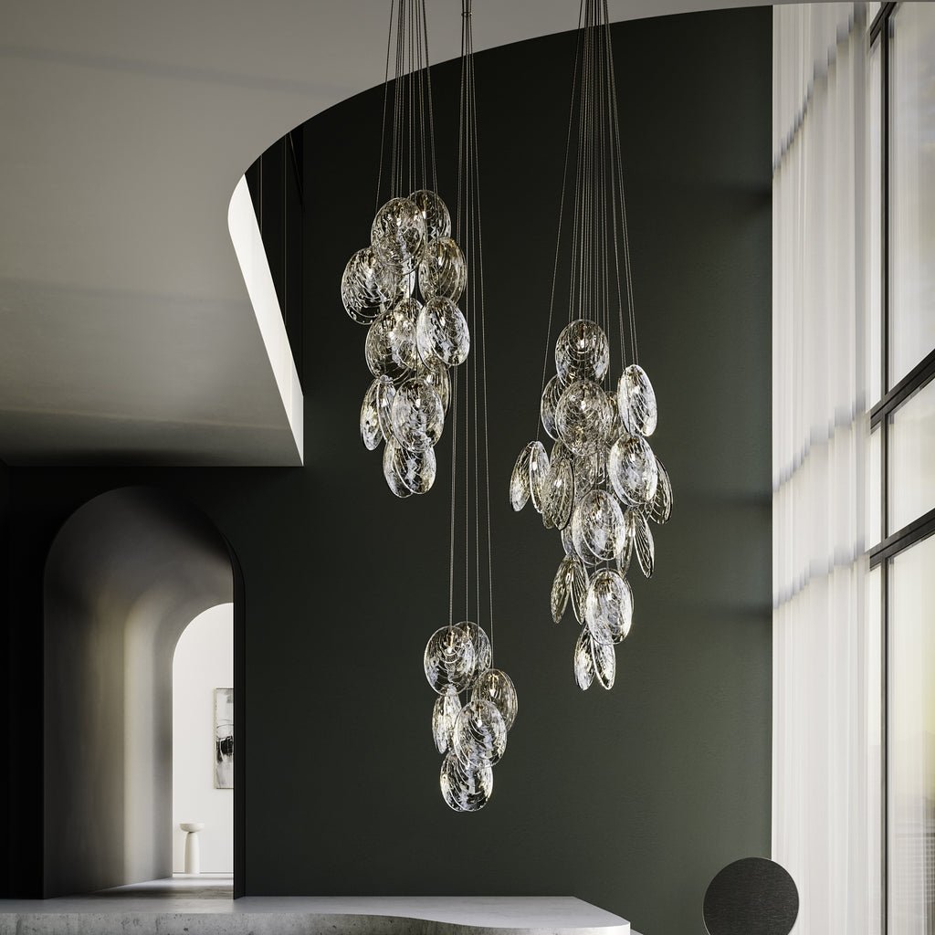Mussels Cluster LED Chandelier – Modern Glass Pendant Light for Dining Room and Living Room