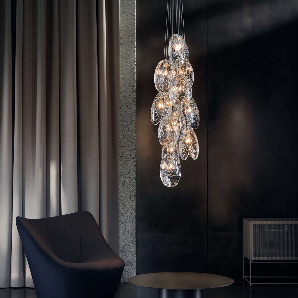 Mussels Cluster LED Chandelier – Modern Glass Pendant Light for Dining Room and Living Room