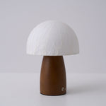 Myco Mushroom Table Lamp with Walnut Wood Base and LED