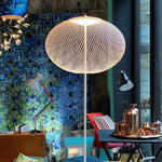 Metallic Meshwork Floor Lamp – Modern Sculptural LED Floor Lamp for Living Room & Bedroom