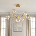 Celestial Glass Globe Chandelier – Modern Molecular LED Pendant for Dining and Living Spaces