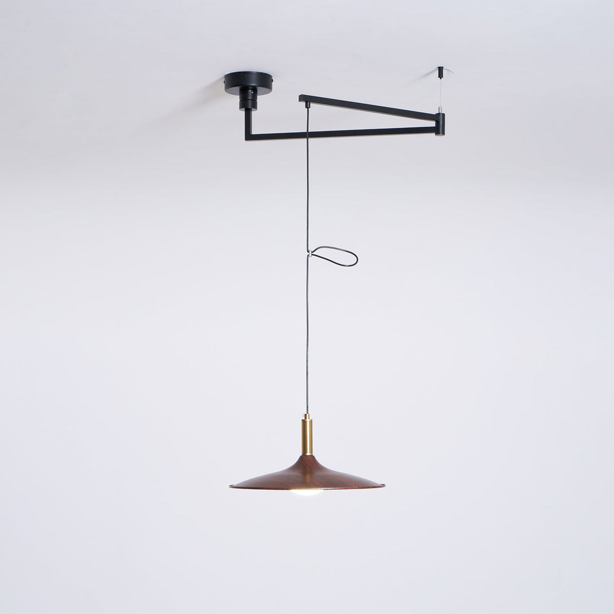 Crane Swing Arm Pendant Light – Modern LED Pendant Lamp with Brass Accents