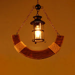 Nautical Industrial Style Wooden Chandelier