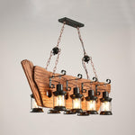 Nautical Industrial Style Wooden Chandelier