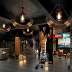 Nautical Industrial Style Wooden Chandelier