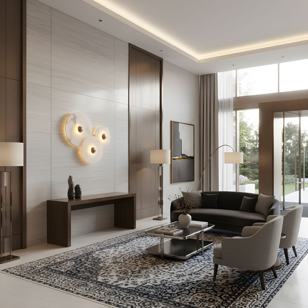 Nayra Alabaster Wall Sconce – Sculpted LED Wall Light in Natural Stone