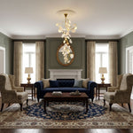 Nebula Petal Chandelier — Modern Ceramic & Gold Designer Pendant Light