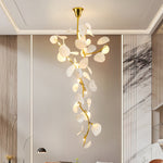 Nebula Petal Chandelier — Modern Ceramic & Gold Designer Pendant Light