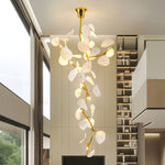 Nebula Petal Chandelier — Modern Ceramic & Gold Designer Pendant Light
