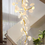 Nebula Petal Chandelier — Modern Ceramic & Gold Designer Pendant Light