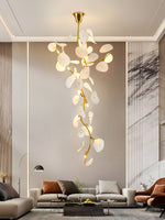 Nebula Petal Chandelier — Modern Ceramic & Gold Designer Pendant Light