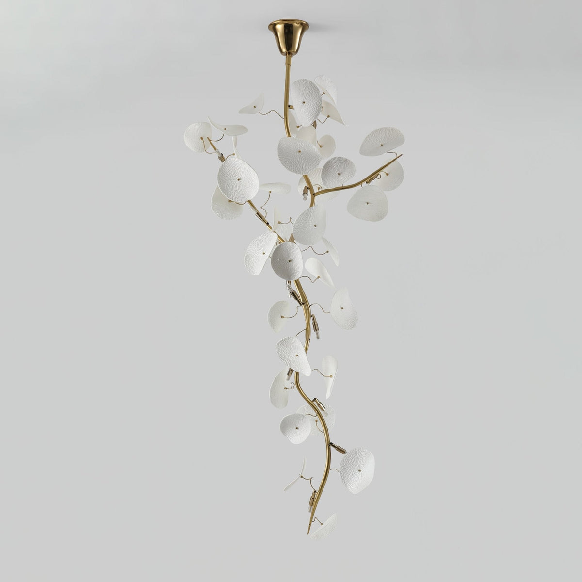 Nebula Petal Chandelier — Modern Ceramic & Gold Designer Pendant Light