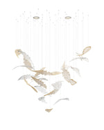 Nectar Leaves Crystal Chandelier | Modern Designer Pendant Light for Dining Room & Living Room