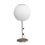 Faux Silk Bubble Table Lamp with Chrome Stem and Pull Chain