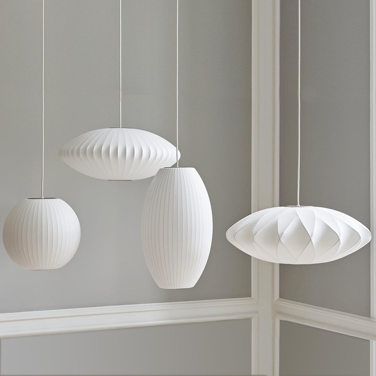 Bubble Silk Swing Arm Pendant Light – Adjustable Designer Ceiling Lamp