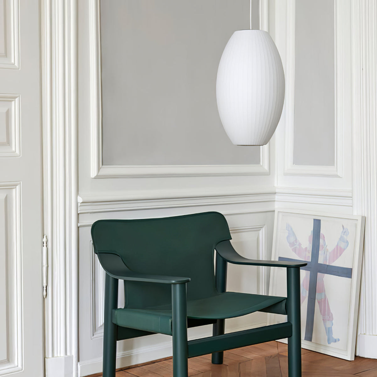 Bubble Silk Swing Arm Pendant Light – Adjustable Designer Ceiling Lamp
