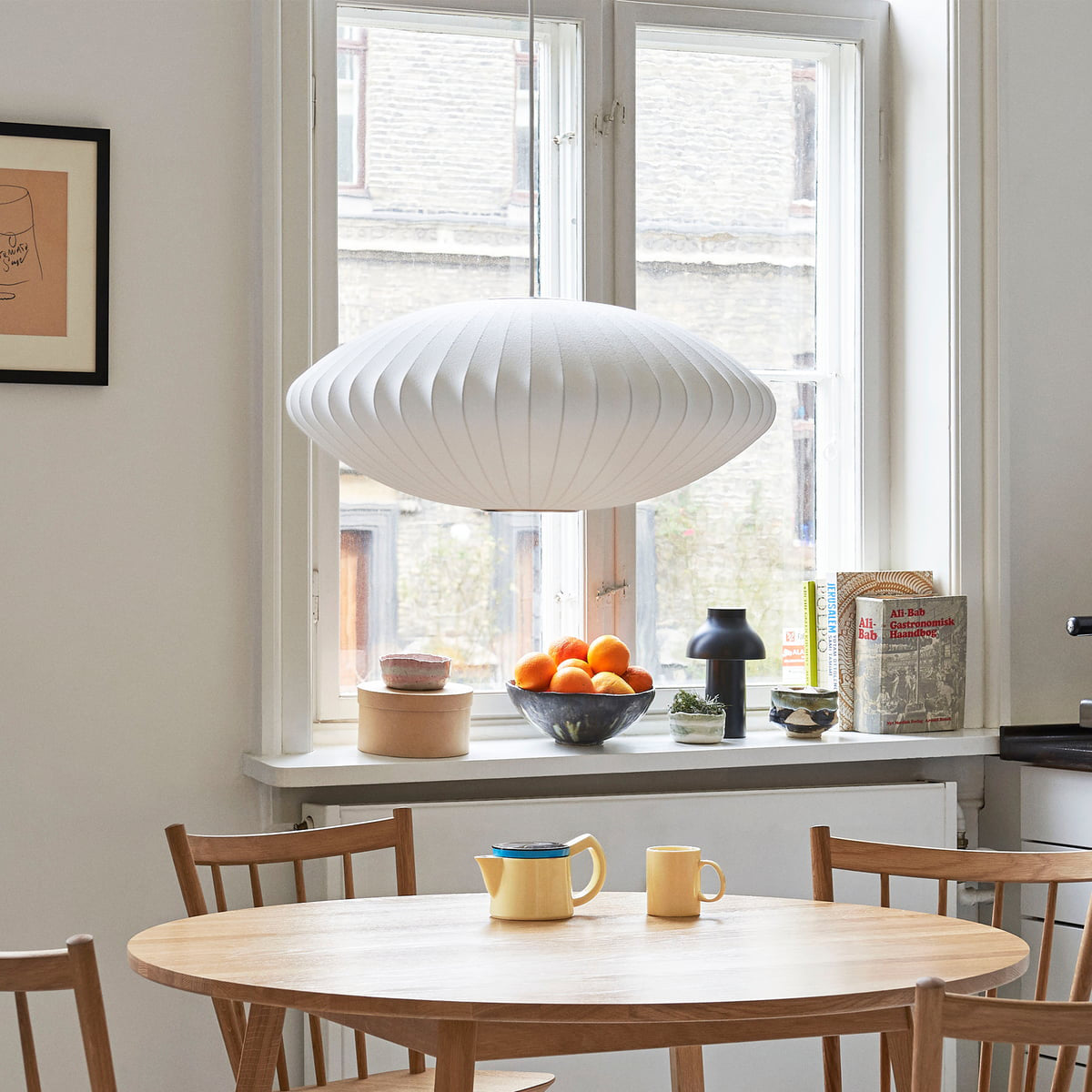 Bubble Silk Swing Arm Pendant Light – Adjustable Designer Ceiling Lamp