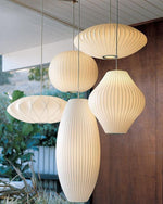 Bubble Silk Swing Arm Pendant Light – Adjustable Designer Ceiling Lamp