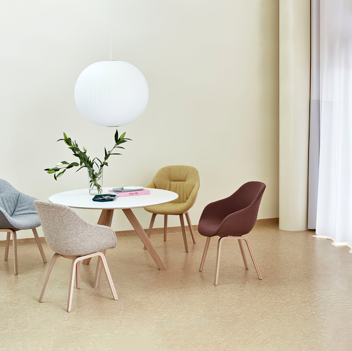 Bubble Silk Swing Arm Pendant Light – Adjustable Designer Ceiling Lamp