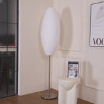 Lumina Spherical Floor Lamp – Handcrafted Silk Shade in Polished Chrome
