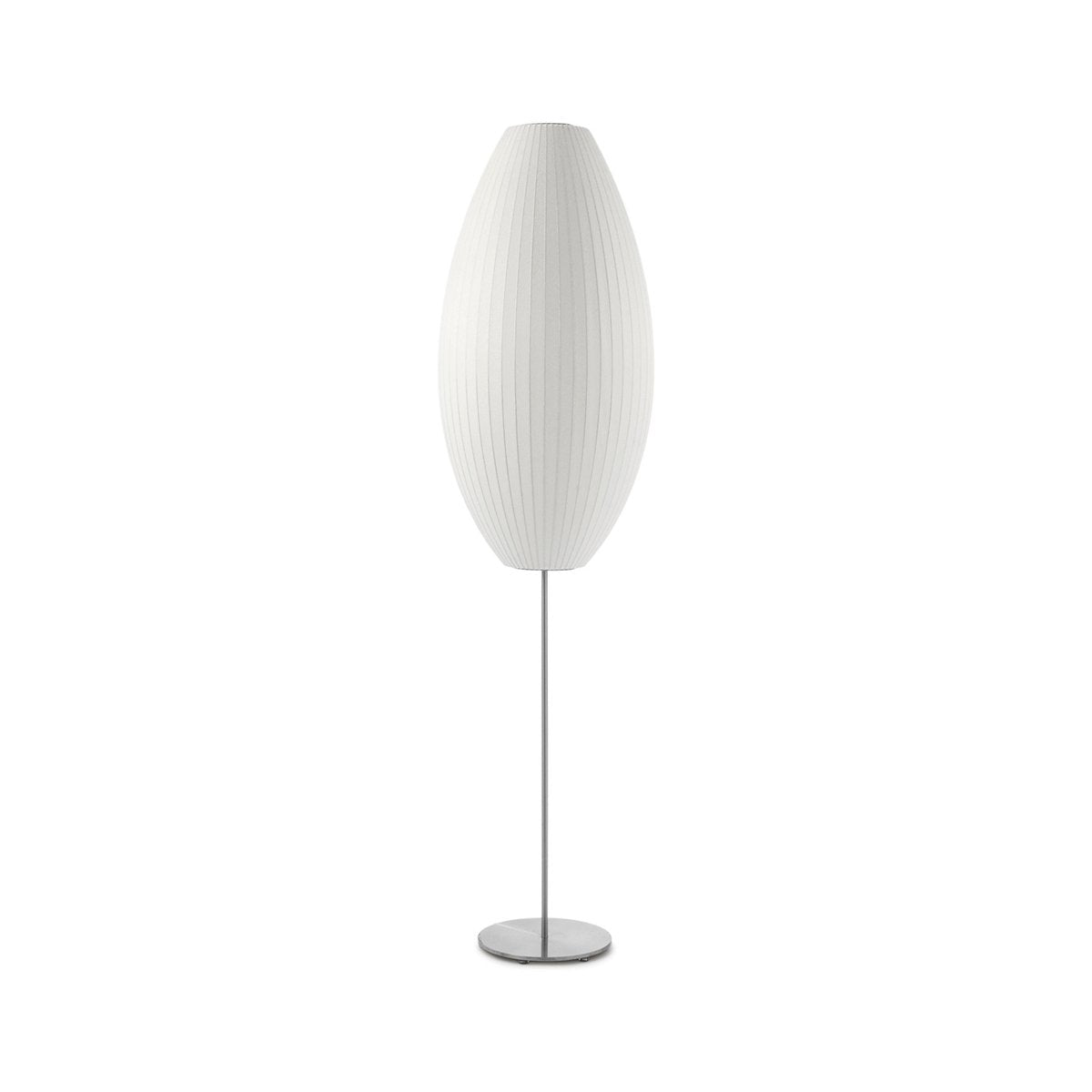 Lumina Spherical Floor Lamp – Handcrafted Silk Shade in Polished Chrome