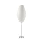 Lumina Spherical Floor Lamp – Handcrafted Silk Shade in Polished Chrome