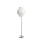 Lumina Spherical Floor Lamp – Handcrafted Silk Shade in Polished Chrome