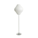 Lumina Spherical Floor Lamp – Handcrafted Silk Shade in Polished Chrome