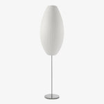 Lumina Spherical Floor Lamp – Handcrafted Silk Shade in Polished Chrome