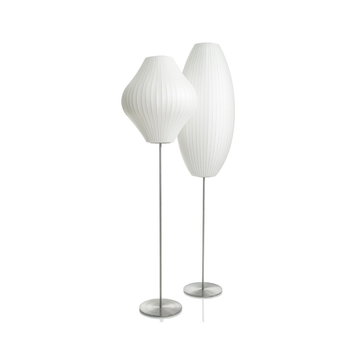 Lumina Spherical Floor Lamp – Handcrafted Silk Shade in Polished Chrome