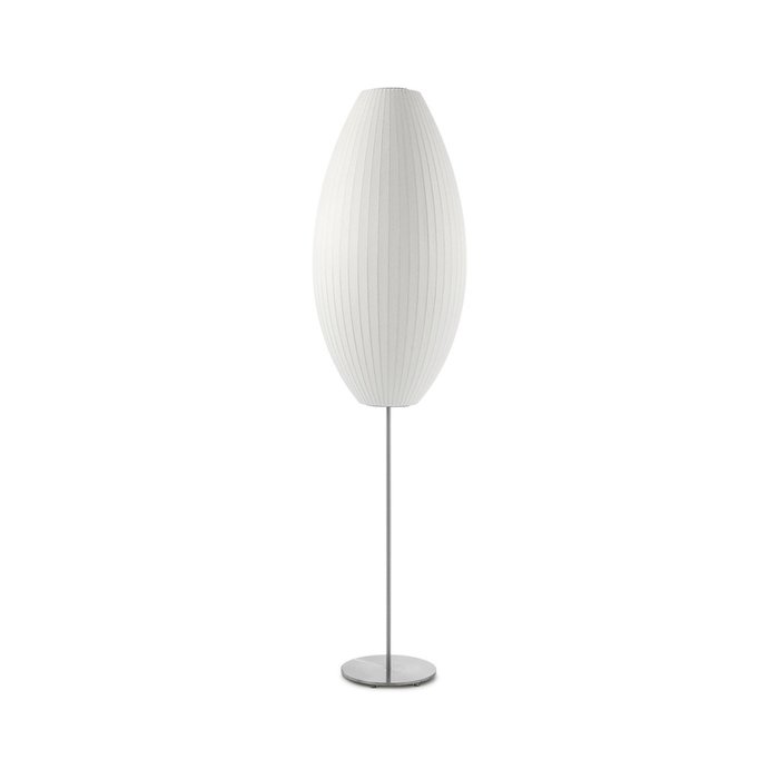 Lumina Spherical Floor Lamp – Handcrafted Silk Shade in Polished Chrome