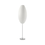 Lumina Spherical Floor Lamp – Handcrafted Silk Shade in Polished Chrome