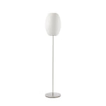 Lumina Spherical Floor Lamp – Handcrafted Silk Shade in Polished Chrome