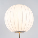 Faux Silk Bubble Table Lamp with Chrome Stem and Pull Chain